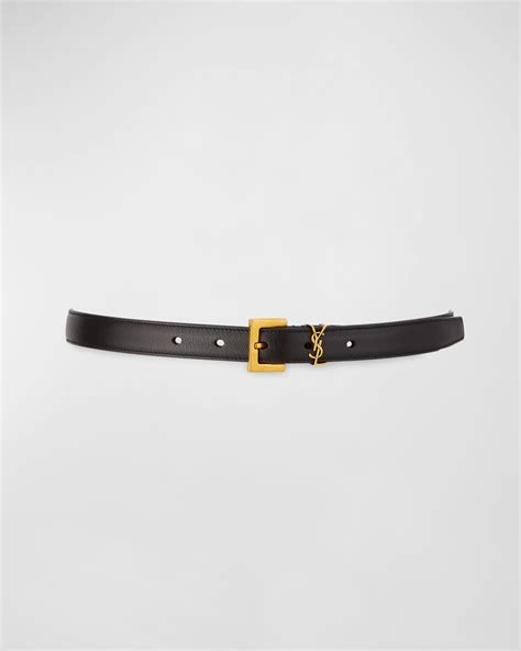 ysl belt buckle y& 39|YSL monogram leather belt.